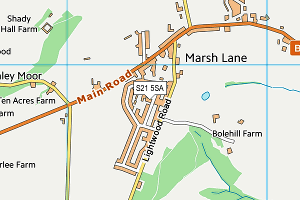 S21 5SA map - OS VectorMap District (Ordnance Survey)