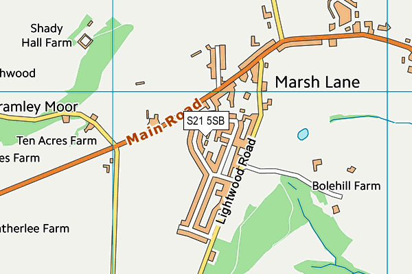 S21 5SB map - OS VectorMap District (Ordnance Survey)