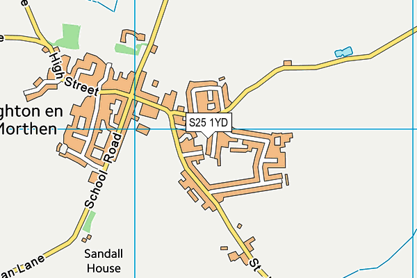 S25 1YD map - OS VectorMap District (Ordnance Survey)