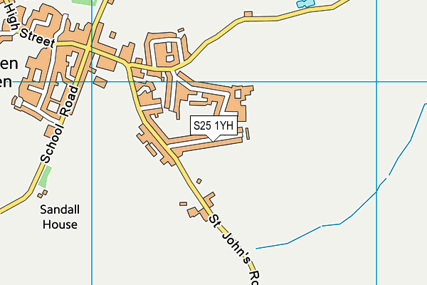 S25 1YH map - OS VectorMap District (Ordnance Survey)