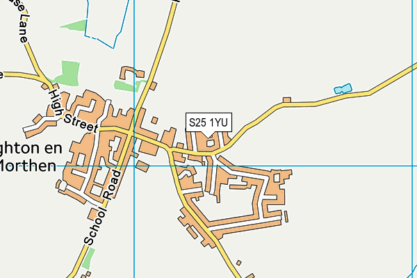 S25 1YU map - OS VectorMap District (Ordnance Survey)
