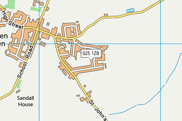 S25 1ZB map - OS VectorMap District (Ordnance Survey)