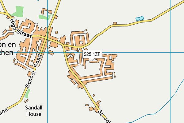 S25 1ZF map - OS VectorMap District (Ordnance Survey)