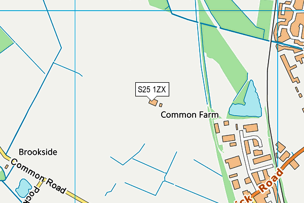 S25 1ZX map - OS VectorMap District (Ordnance Survey)