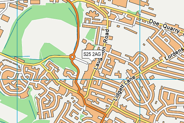 S25 2AG map - OS VectorMap District (Ordnance Survey)