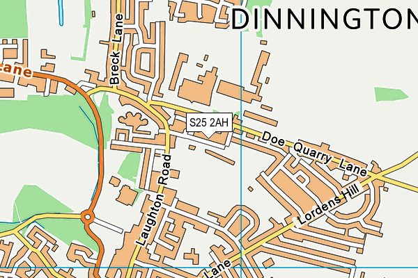 S25 2AH map - OS VectorMap District (Ordnance Survey)