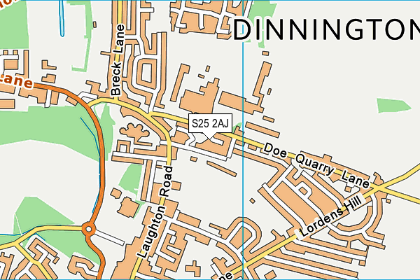 S25 2AJ map - OS VectorMap District (Ordnance Survey)