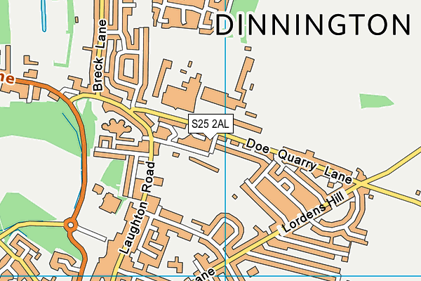 S25 2AL map - OS VectorMap District (Ordnance Survey)