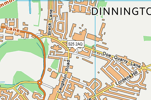 S25 2AQ map - OS VectorMap District (Ordnance Survey)