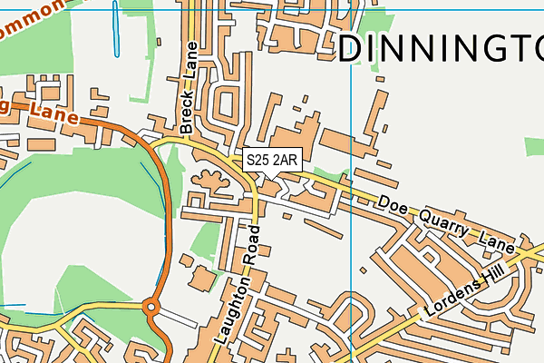 S25 2AR map - OS VectorMap District (Ordnance Survey)