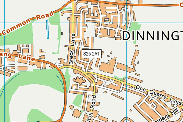 S25 2AT map - OS VectorMap District (Ordnance Survey)