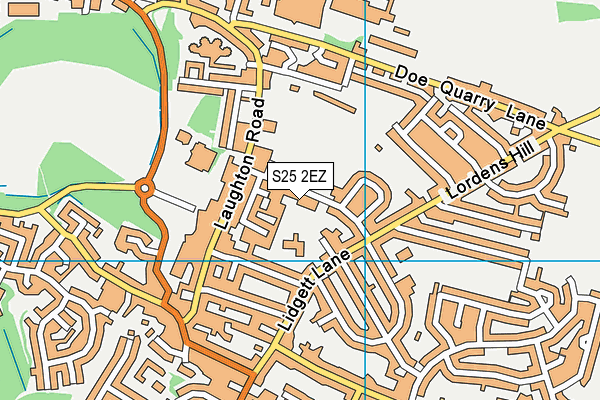 S25 2EZ map - OS VectorMap District (Ordnance Survey)