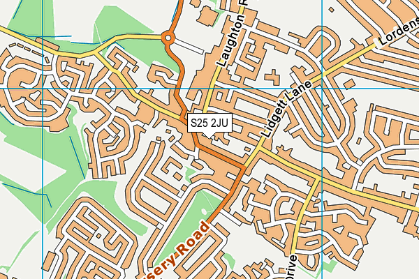 S25 2JU map - OS VectorMap District (Ordnance Survey)