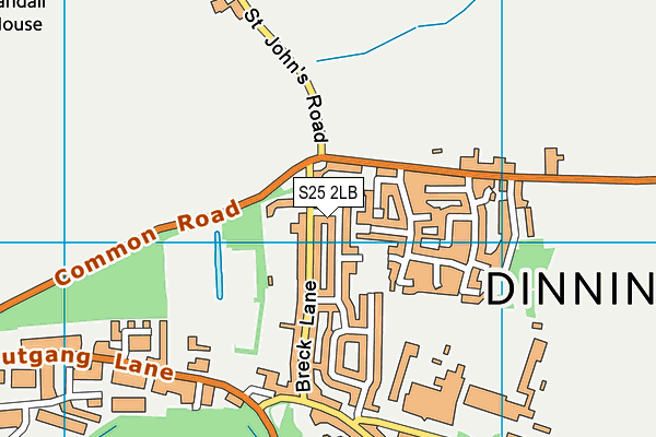S25 2LB map - OS VectorMap District (Ordnance Survey)