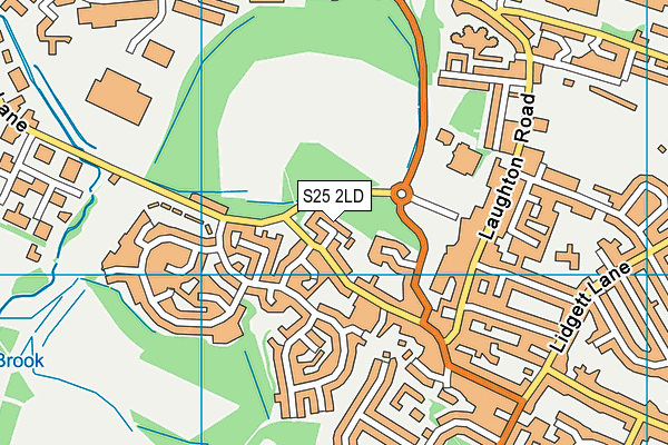 S25 2LD map - OS VectorMap District (Ordnance Survey)