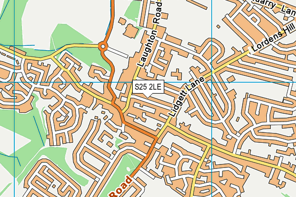 S25 2LE map - OS VectorMap District (Ordnance Survey)