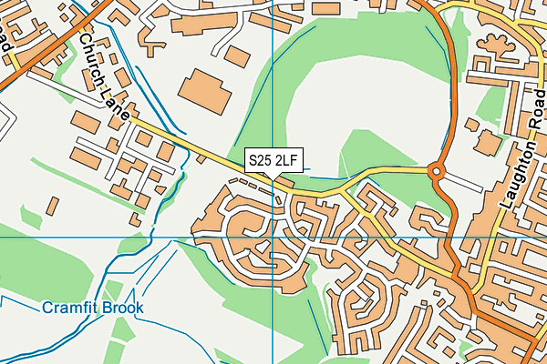 S25 2LF map - OS VectorMap District (Ordnance Survey)
