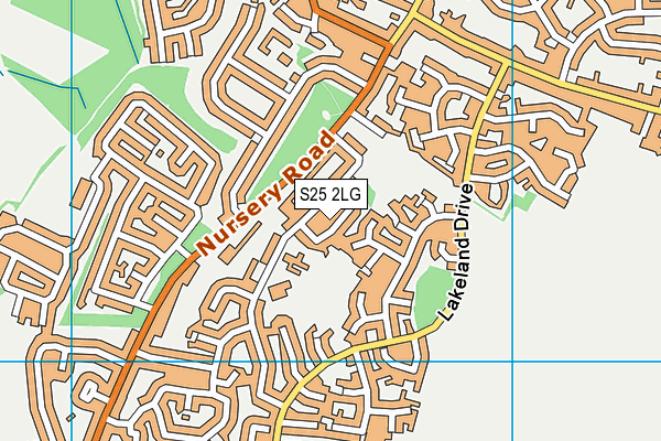 S25 2LG map - OS VectorMap District (Ordnance Survey)