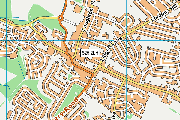 S25 2LH map - OS VectorMap District (Ordnance Survey)
