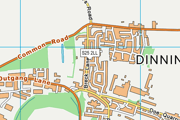 S25 2LL map - OS VectorMap District (Ordnance Survey)