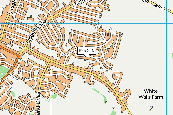 S25 2LN map - OS VectorMap District (Ordnance Survey)