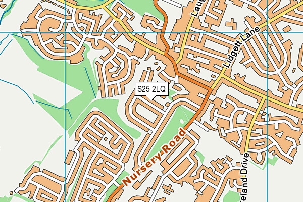 S25 2LQ map - OS VectorMap District (Ordnance Survey)