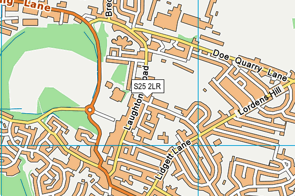 S25 2LR map - OS VectorMap District (Ordnance Survey)