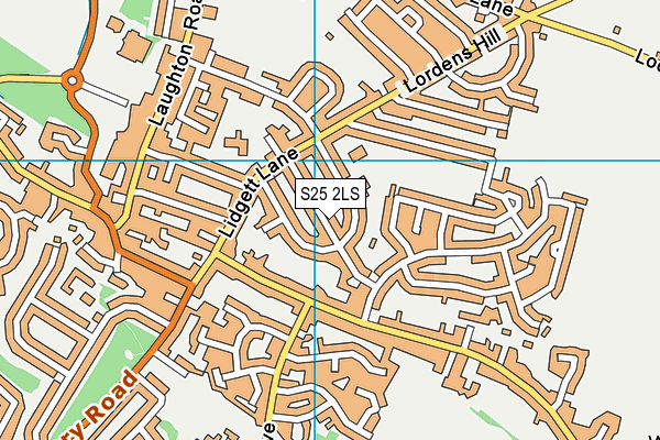 S25 2LS map - OS VectorMap District (Ordnance Survey)