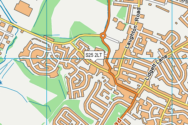 S25 2LT map - OS VectorMap District (Ordnance Survey)