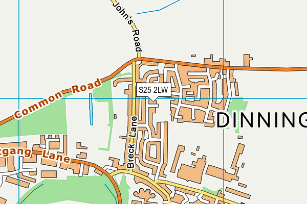 S25 2LW map - OS VectorMap District (Ordnance Survey)