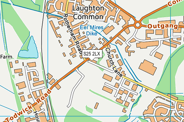 S25 2LX map - OS VectorMap District (Ordnance Survey)