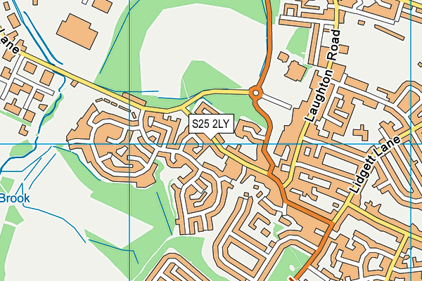 S25 2LY map - OS VectorMap District (Ordnance Survey)