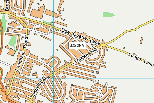 S25 2NA map - OS VectorMap District (Ordnance Survey)