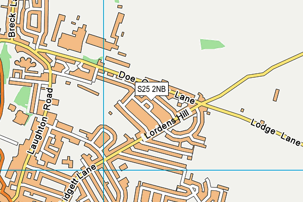 S25 2NB map - OS VectorMap District (Ordnance Survey)