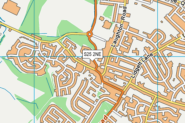 S25 2NE map - OS VectorMap District (Ordnance Survey)