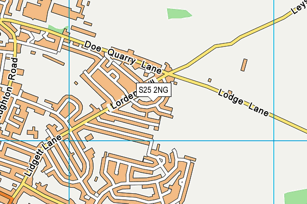 S25 2NG map - OS VectorMap District (Ordnance Survey)