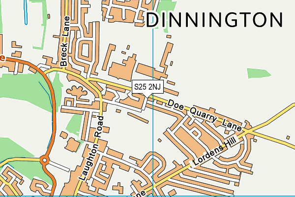 S25 2NJ map - OS VectorMap District (Ordnance Survey)