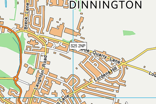 S25 2NP map - OS VectorMap District (Ordnance Survey)
