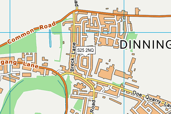 S25 2NQ map - OS VectorMap District (Ordnance Survey)
