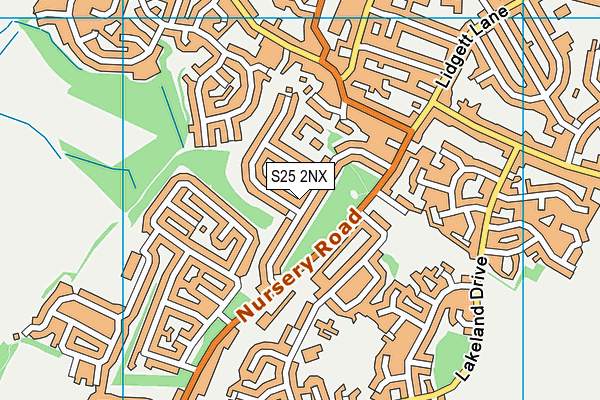 S25 2NX map - OS VectorMap District (Ordnance Survey)