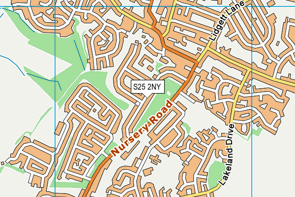 S25 2NY map - OS VectorMap District (Ordnance Survey)