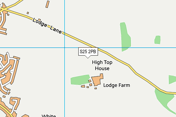 Lodge Lane (Closed) map (S25 2PB) - OS VectorMap District (Ordnance Survey)