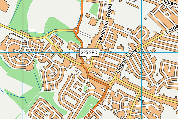 S25 2PD map - OS VectorMap District (Ordnance Survey)
