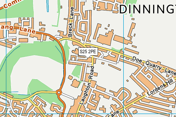 S25 2PE map - OS VectorMap District (Ordnance Survey)