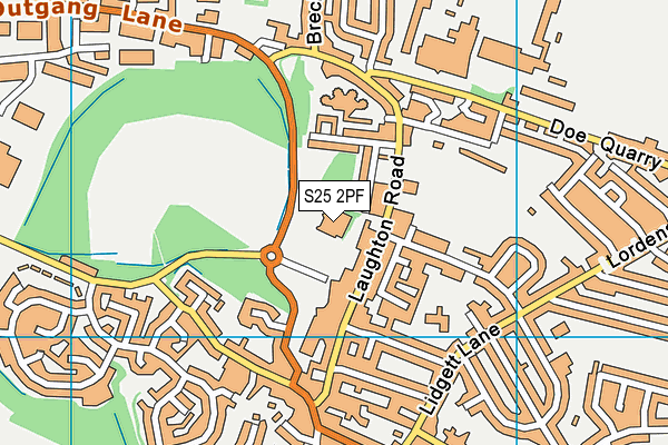 S25 2PF map - OS VectorMap District (Ordnance Survey)