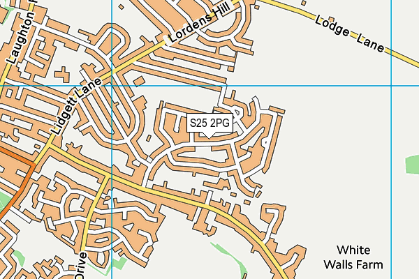 S25 2PG map - OS VectorMap District (Ordnance Survey)