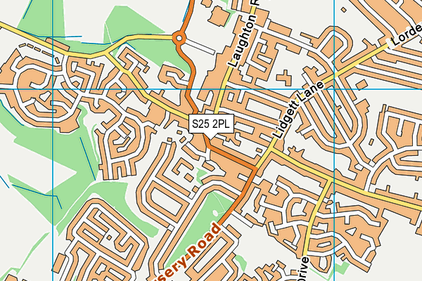 S25 2PL map - OS VectorMap District (Ordnance Survey)