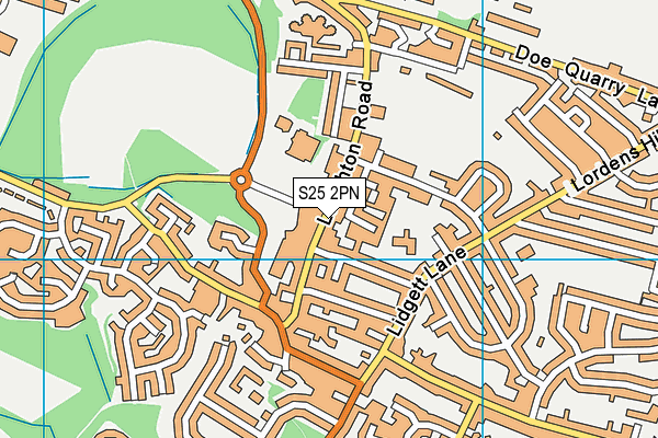 S25 2PN map - OS VectorMap District (Ordnance Survey)