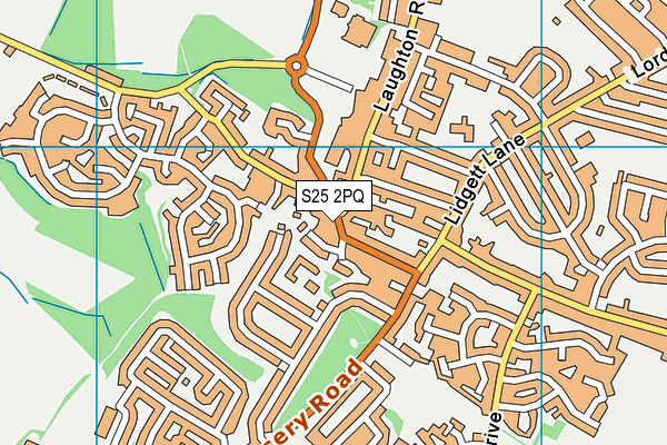 S25 2PQ map - OS VectorMap District (Ordnance Survey)