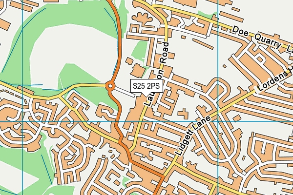 S25 2PS map - OS VectorMap District (Ordnance Survey)
